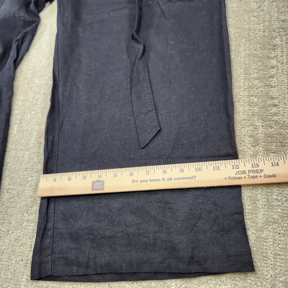 Wide Leg Linen Blend Pants Women XL High Waist Crop Black Old Navy Athleisure - Picture 7 of 10